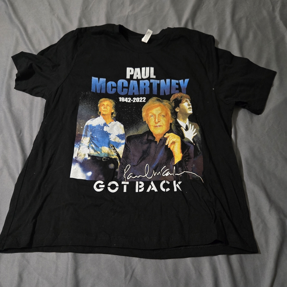 Paul McCartney Got Back 1942-2022 Concert T Shirt XL 2022 Tour Black